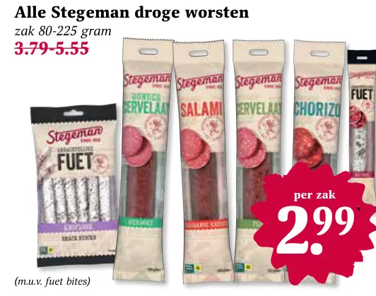 Aanbieding: Stegeman droge worsten
