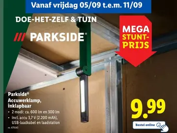 Aanbieding: Accuwerklamp, inklapbaar