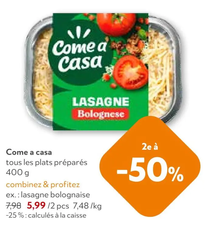 Offre: Plats préparés