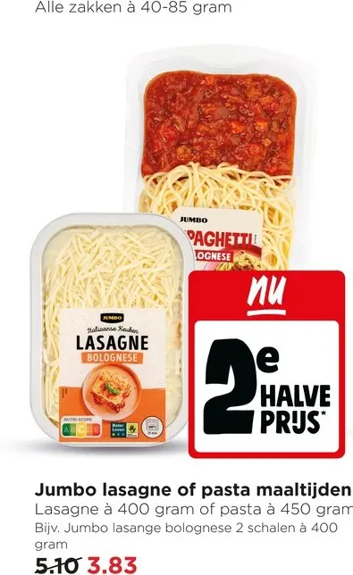 Aanbieding: Jumbo lasagne of pasta maaltijden