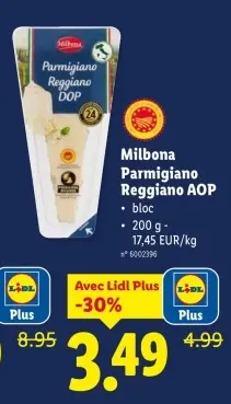 Offre: Milbona Parmigiano Reggiano AOP
