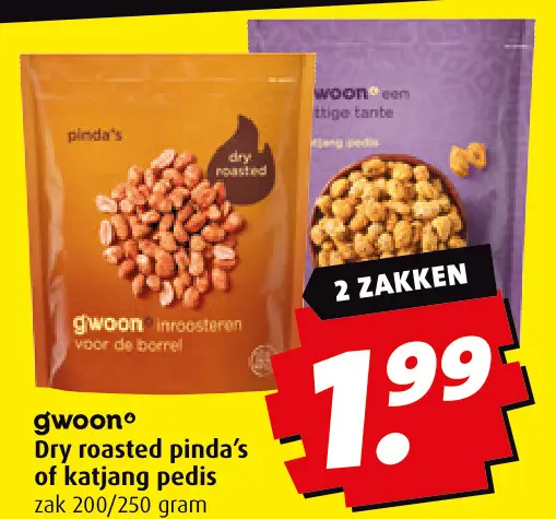 Aanbieding: Dry roasted pinda's of katjang pedis