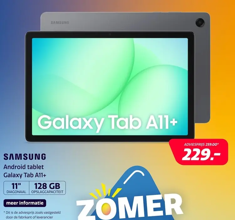 Aanbieding: Samsung Galaxy Tab A11+ 128 GB 27,9 cm (11") 6 GB Wi-Fi 5