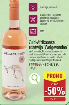 Aanbieding: Zuid-Afrikaanse roséwijn 'Welgevonden'