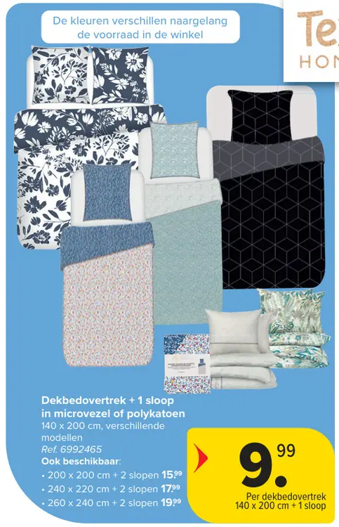 Promotie: Dekbedovertrek + 1 sloop in microvezel of polykatoen