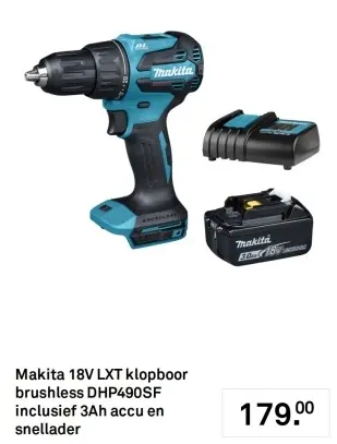 Aanbieding: 18V LXT klopboor brushless DHP490SF