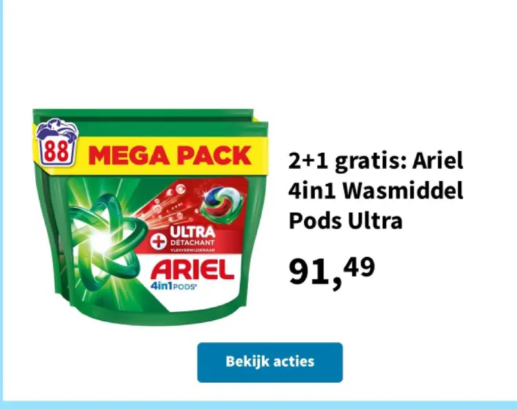 Promotie: Ariel 4in1 Wasmiddel Pods Ultra