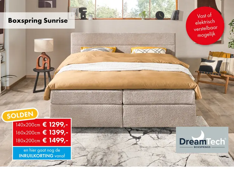 Promotie: Sunrise boxspring greige