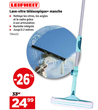 Offre: Lave-vitre téléscopique+ manche