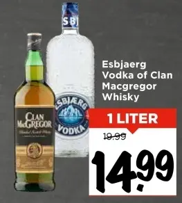 Aanbieding: Esbjaerg Vodka of Clan Macgregor Whisky