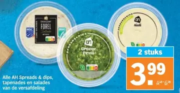 Aanbieding: AH Spreads & dips, tapenades en salades