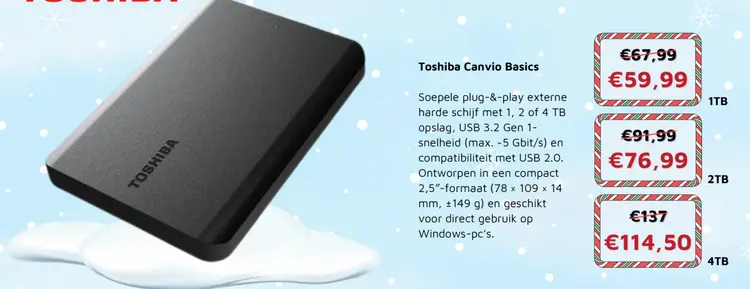 Aanbieding: Toshiba Canvio Basics
