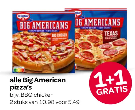 Aanbieding: Big American pizza's
