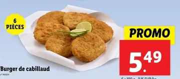 Offre: Burger de cabillaud