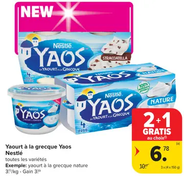 Offre: Yaourt à la grecque Yaos