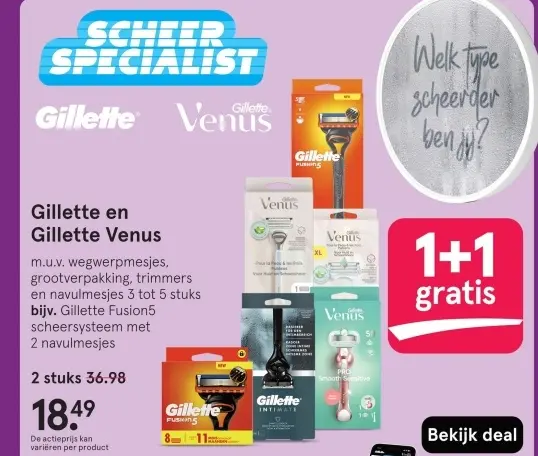 Aanbieding: Gillette en Gillette Venus