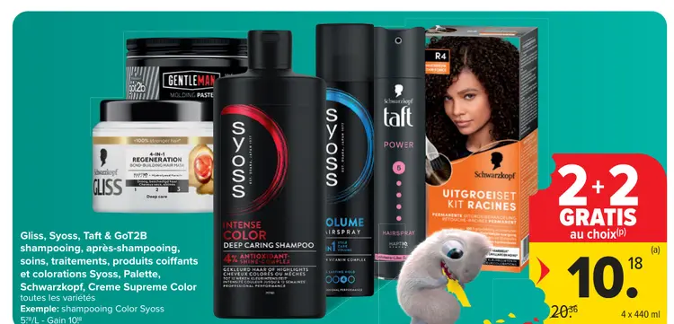 Offre: Gliss, Syoss, Taft & GoT2B shampooing, après-