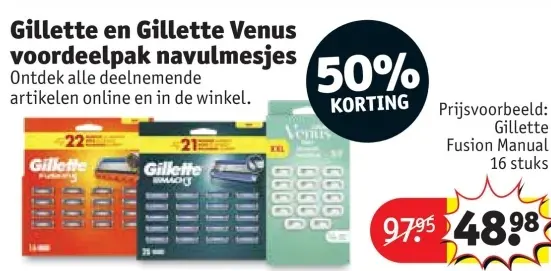Aanbieding: Gillette en Gillette Venus voordeelpak navulmesjes