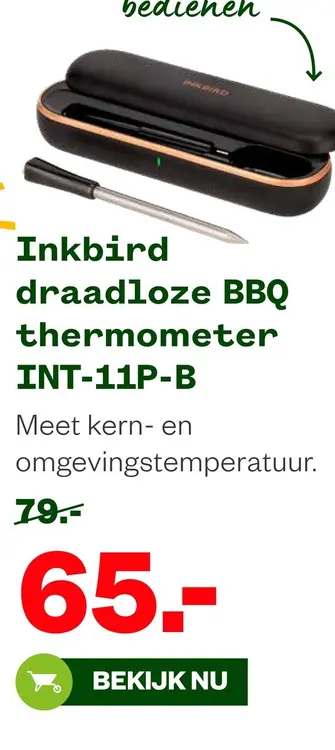 Aanbieding: Inkbird draadloze BBQ thermometer INT-11P-B