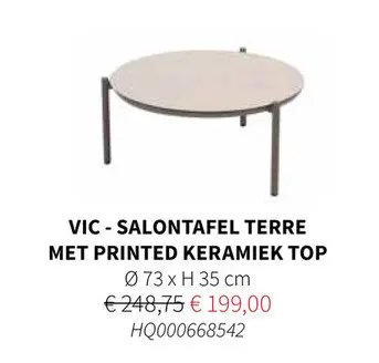 Promotie: Vic - salontafel terre