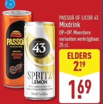 Aanbieding: PASSOA OF LICOR 43 Mixdrink