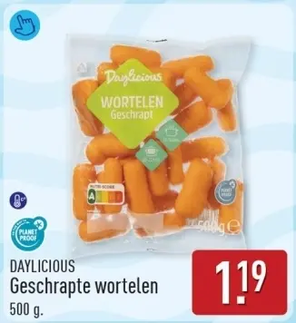 Aanbieding: Geschrapte wortelen