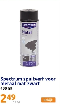 Aanbieding: Spectrum spuitverf voor metaal mat zwart