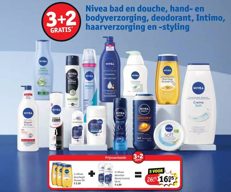 Promotie: Nivea bad en douche, hand- en bodyverzorging