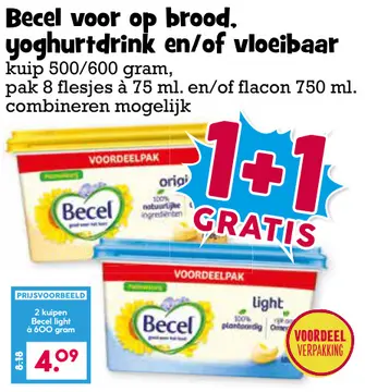 Aanbieding: Becel boter of yoghurtdrink