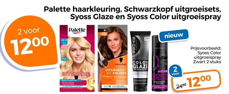 Aanbieding: Palette haarkleuring, Schwarzkopf uitgroeisets en meer
