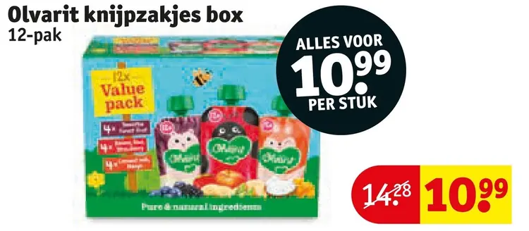 Aanbieding: Knijpzakjes box 12-pak
