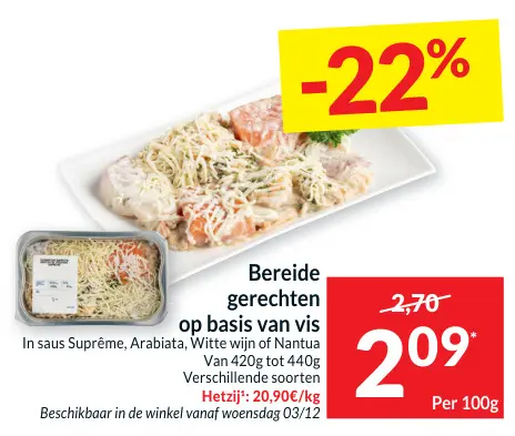 Promotie: Bereide gerechten op basis van vis