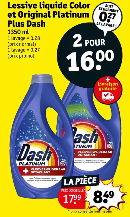 Offre: Lessive liquide Color et Original Platinum Pl