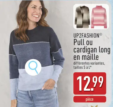 Offre: Pull ou cardigan long en maille