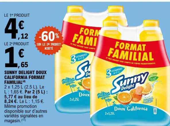 Offre: Sunny delight doux california format familial