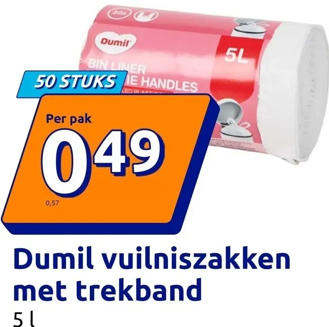 Promotie: Dumil Vuilniszakken met trekband