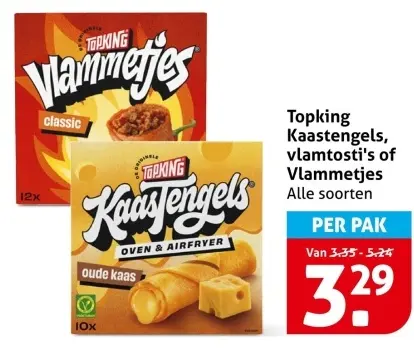Aanbieding: Kaastengels, vlamtosti's of Vlammetjes