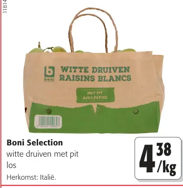 Promotie: witte druiven met pit