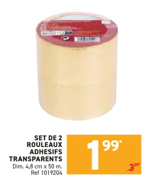 Offre: Set de 2 rouleaux adhesifs transparents