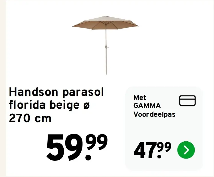Aanbieding: Parasol florida beige