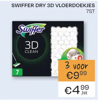 Aanbieding: Swiffer dry 3d vloerdoekjes