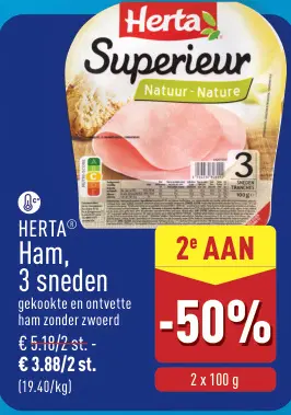 Promotie: Ham, 3 sneden
