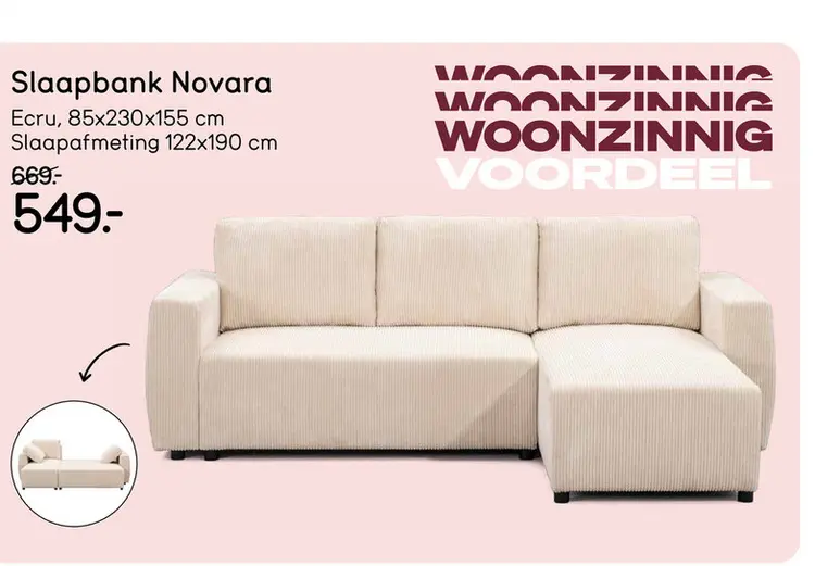 Aanbieding: Slaapbank Novara