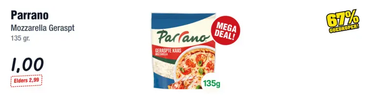 Aanbieding: Parrano Mozzarella Geraspt