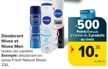 Offre: Déodorant Nivea et Nivea Men