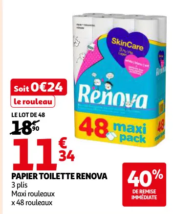 Offre: Papier toilette Renova