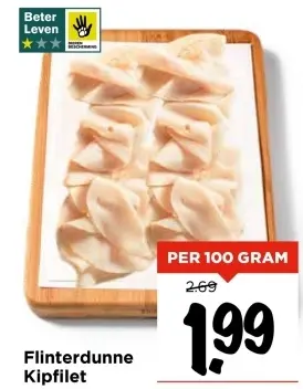 Aanbieding: Flinterdunne Kipfilet