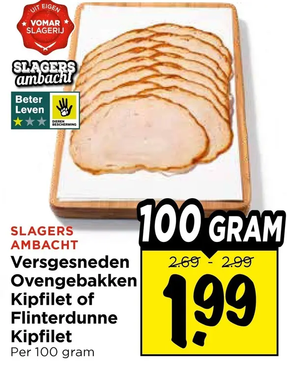 Versgesneden Ovengebakken Kipfilet of Flinterdunne kipfilet