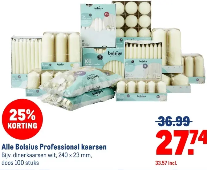 Aanbieding: Alle Bolsius Professional kaarsen