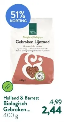 Aanbieding: Biologisch Gebroken Lijnzaad